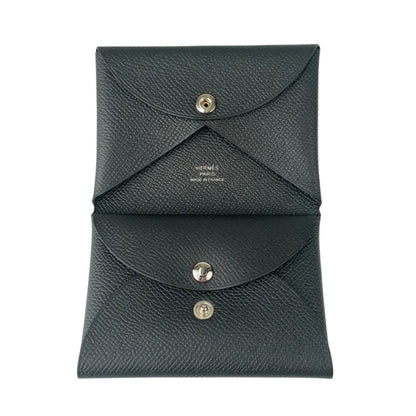 Hermes Calvi Duo Black Epson Wallet/Coin Case For Men And Women
