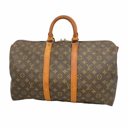 Louis Vuitton Monogram Keepall Bandouliere 45 Boston Bag M41418 Brown