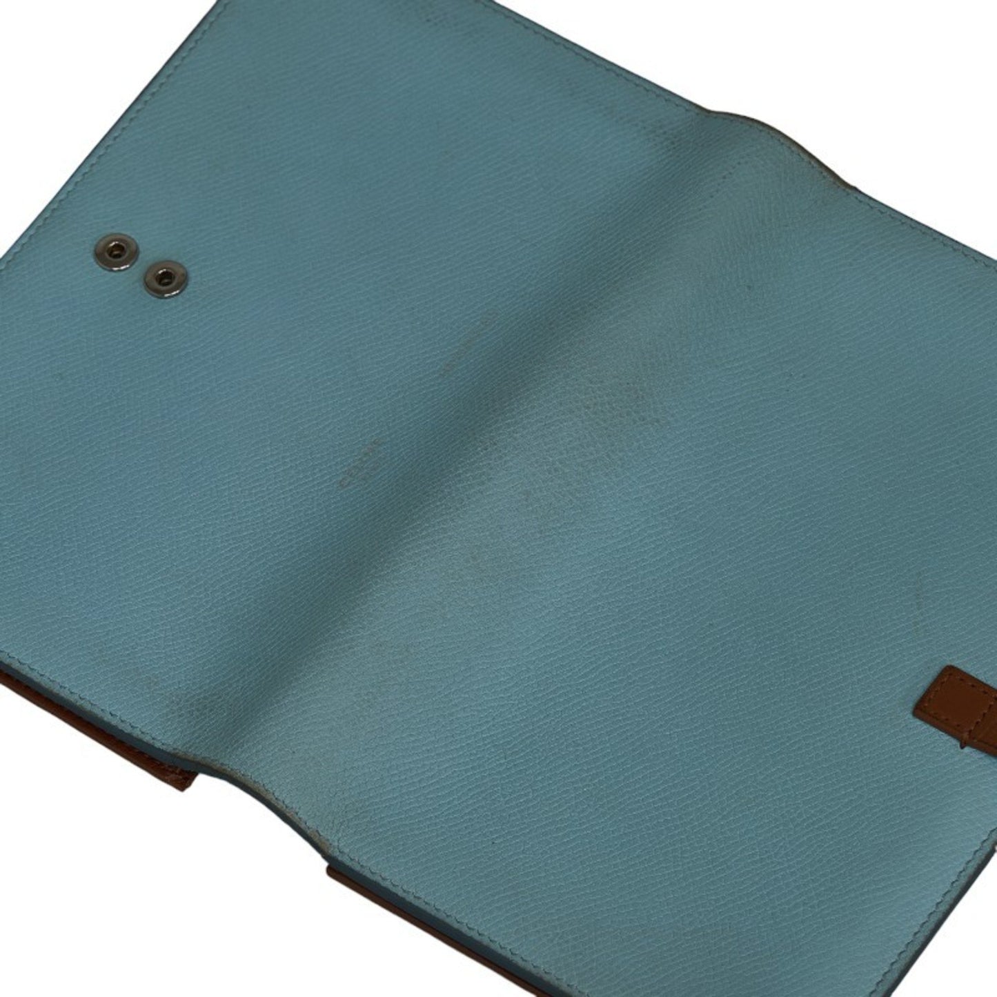 Celine Bi-Fold Wallet Blue Brown Leather