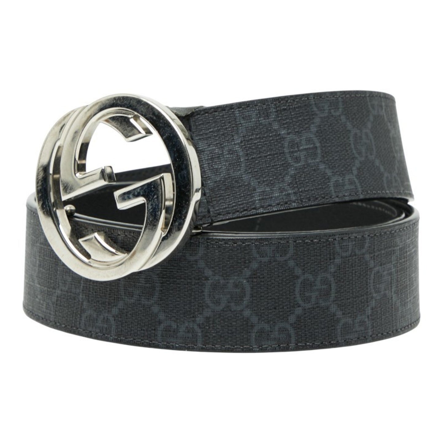 Gucci Gg Supreme Belt Size: 95 38 411924 Black Gray