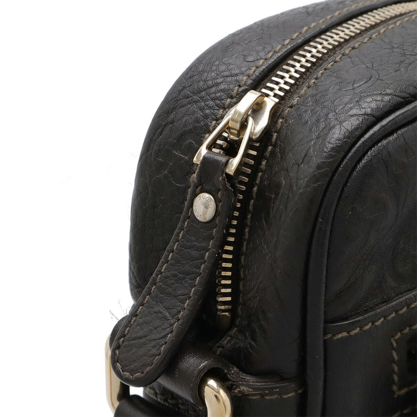 Gucci Guccissima Shoulder Bag Leather Dark Brown 201448