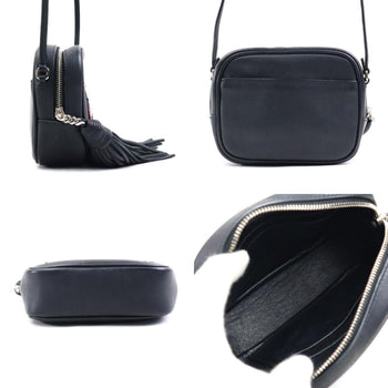 Saint Laurent Shoulder Bag Leather Black Multicolor Silver
