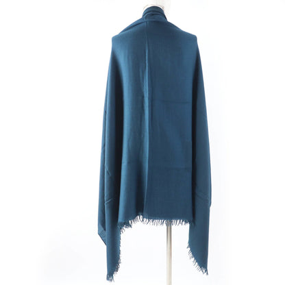 Hermes Cashmere And Wool Big H Pattern Shawl With Fringe
