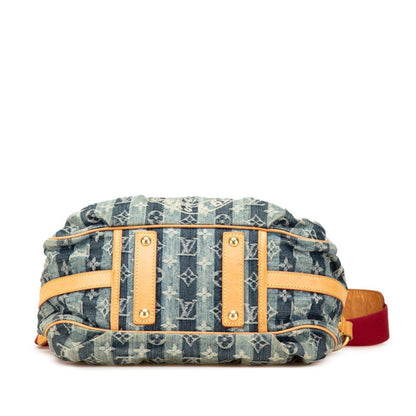 Louis Vuitton Monogram Denim Porte Epol Raye Mm Shoulder Bag M95334 Indigo Blue Canvas