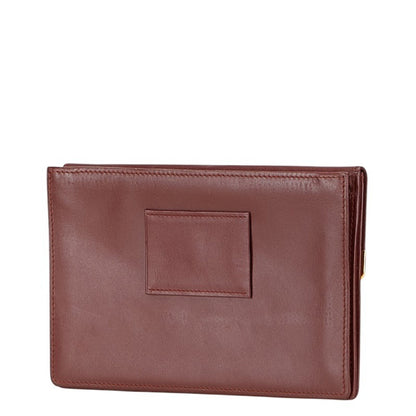 Cartier Must Line Long Wallet Wine Red Bordeaux Leather