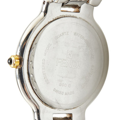 Fendi Watch 900G Quartz Black Dial Stainless Steel Plated