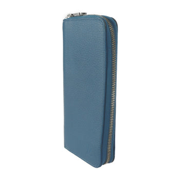 Louis Vuitton Louis Vuitton Zippy Wallet Vertical Long M58411 Taurillon Leather Blue Silver