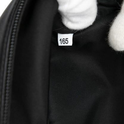 Prada Triangle Logo Plate Body Bag/Waist Bag In Black/Navy Leather/Nylon