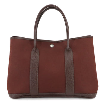 Hermes Herms Garden Pm Tote Bag In Toile Officier Leather