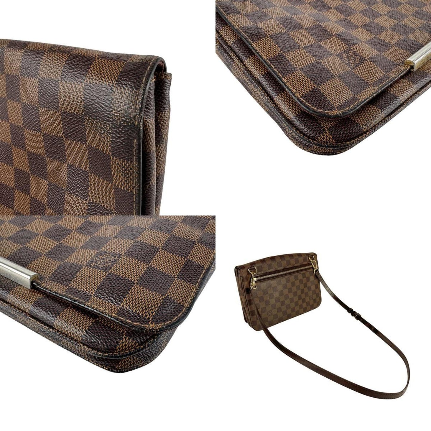 Louis Vuitton Damier Hoxton Gm Shoulder Bag In Brown Canvas