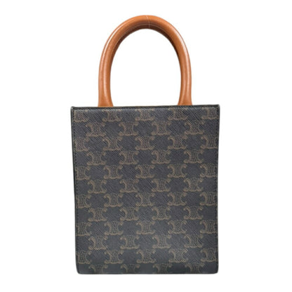 Celine Mini Vertical Cabas Triomphe Shoulder Bag Coated Canvas 194372 Brown