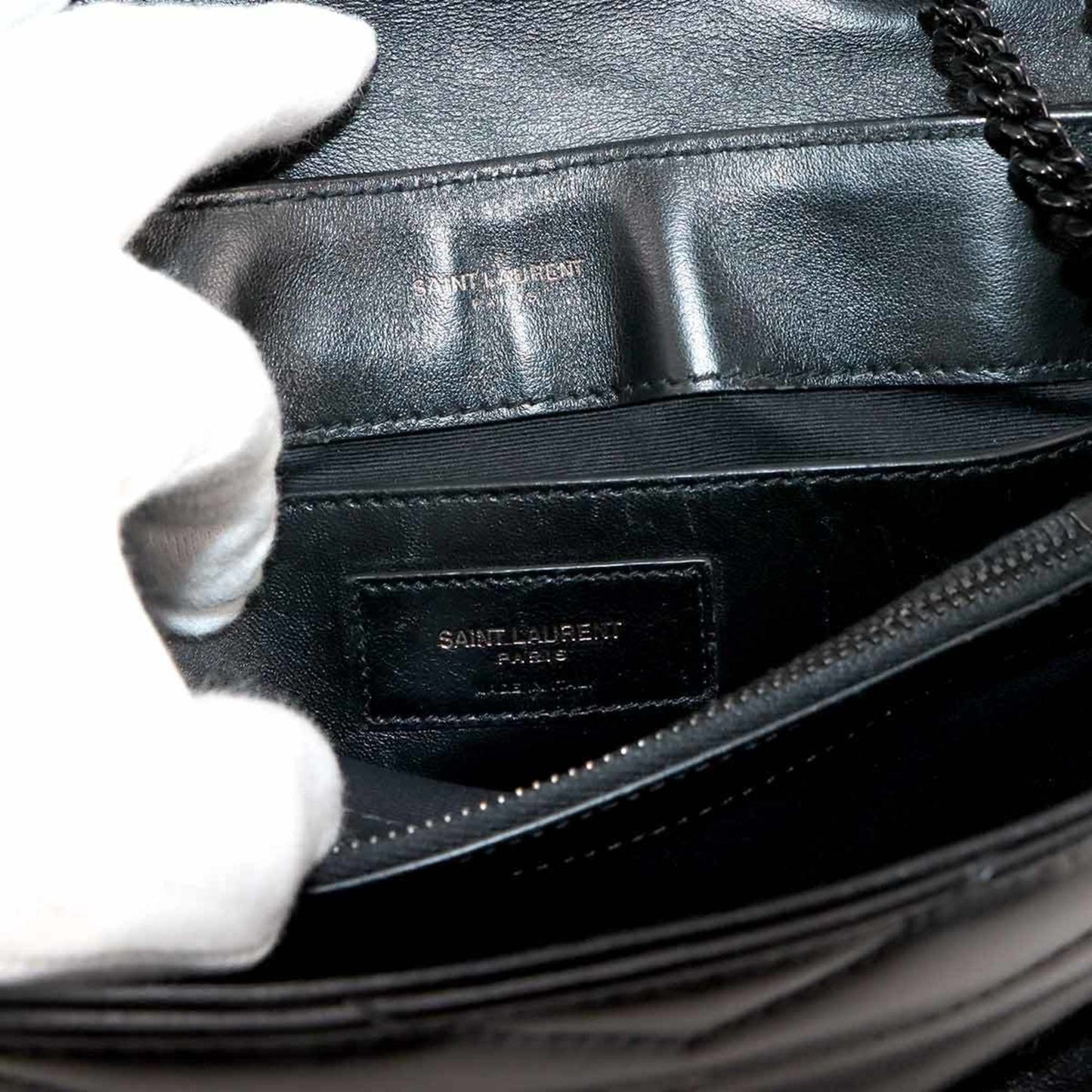 Saint Laurent Loulou Small Chain Shoulder Bag In Black Leather