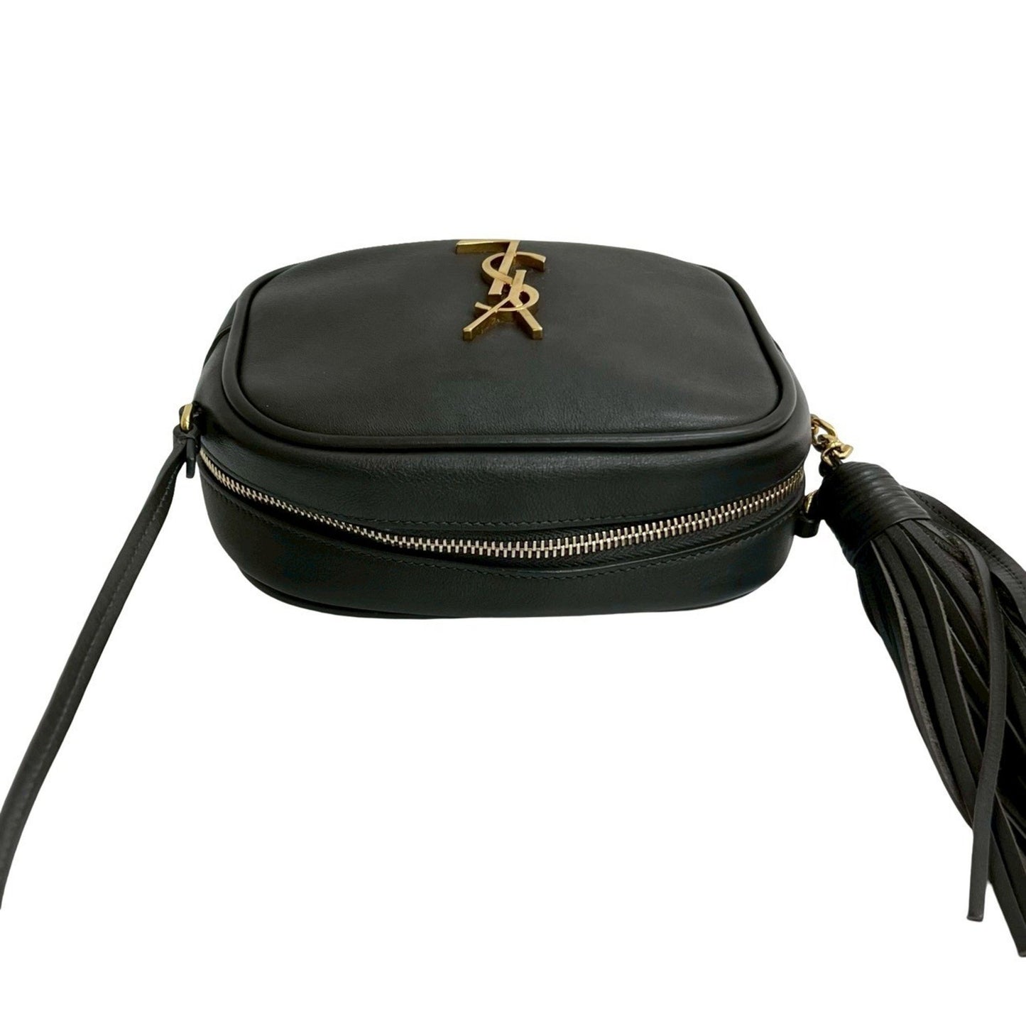 Yves Saint Laurent Saint Laurent Paris Ysl Logo Tassel Leather Mini Shoulder Bag/Pochette In Brown