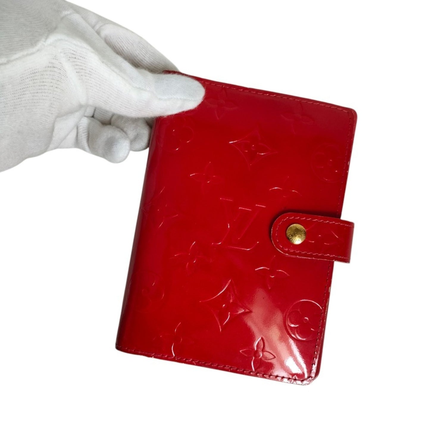 Louis Vuitton Vernis Agenda Pm 6-Ring Notebook Cover R21003 Rouge Red