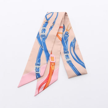 Hermes Twilly Brides De Gala Applique Pique Silk Scarf