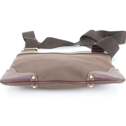 Prada Logo Jacquard Leather Shoulder Bag