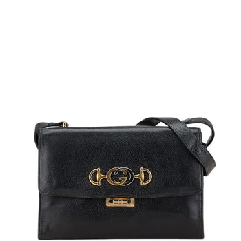 Gucci Zumi Shoulder Bag 576388 Black Leather
