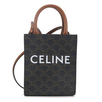 Celine Mini Vertical Cabas Triomphe Canvas Tote Bag 194372Bzk.04Lu