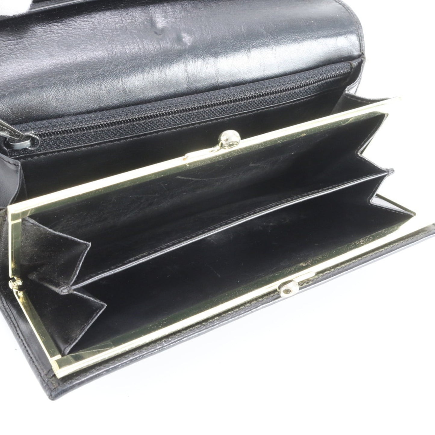 Celine Long Bi-Fold Leather Wallet with Coated Canvas