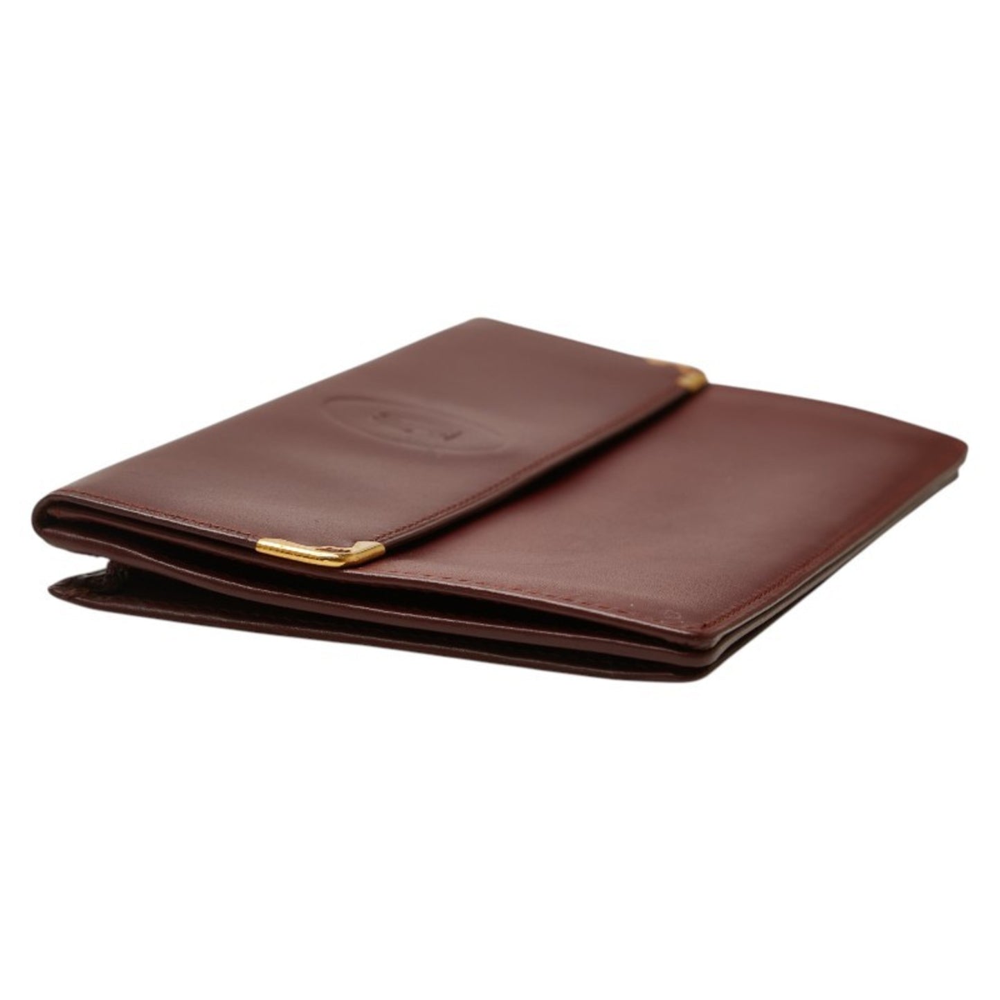 Cartier Must Line Long Wallet Wine Red Bordeaux Leather