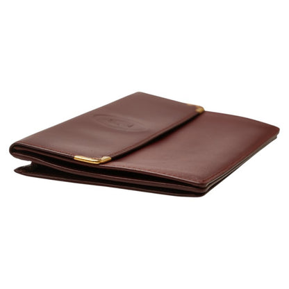 Cartier Must Line Long Wallet Wine Red Bordeaux Leather