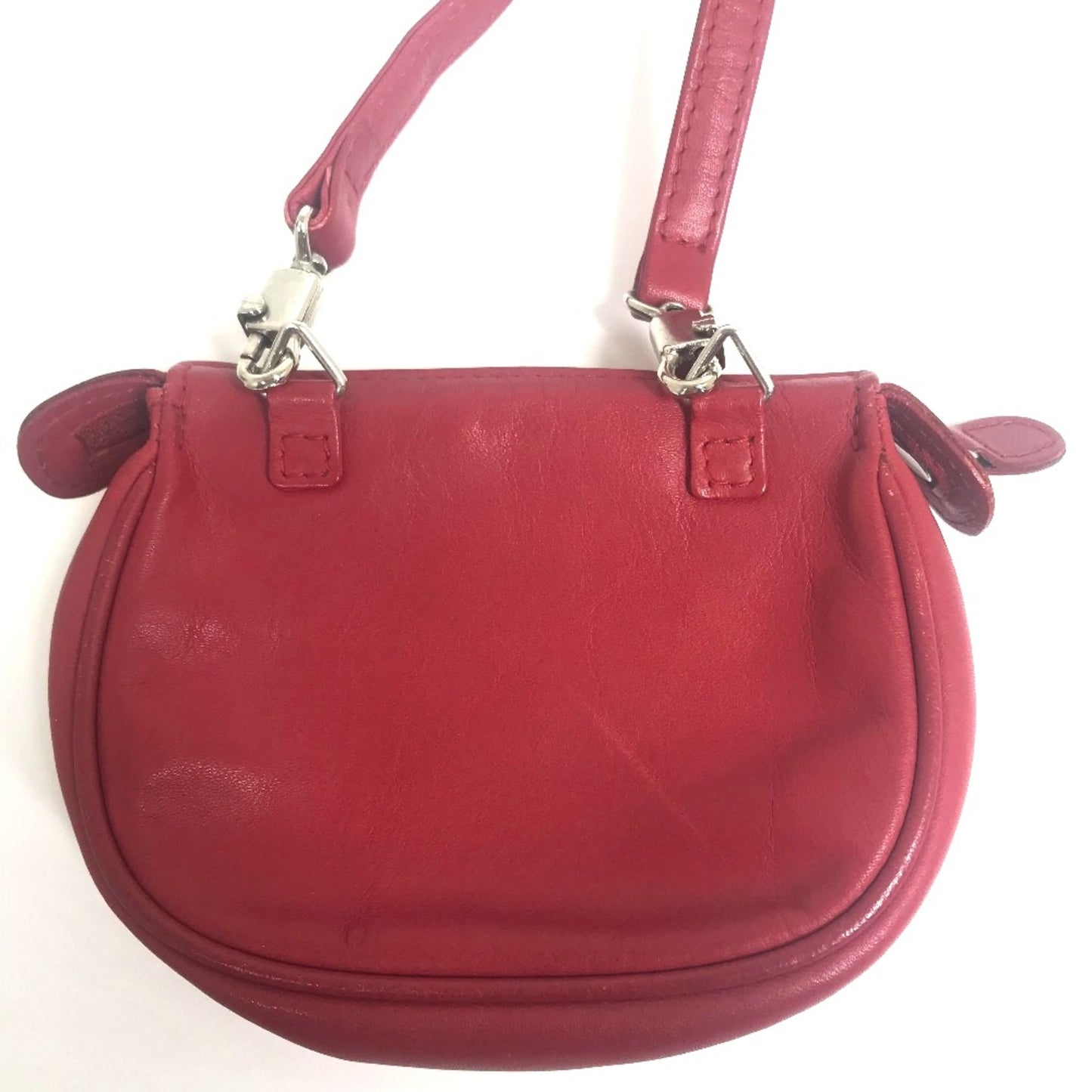 Christian Christian Dior Cdhardware Bag Crossbody Shoulder Bag Red Silverhardware