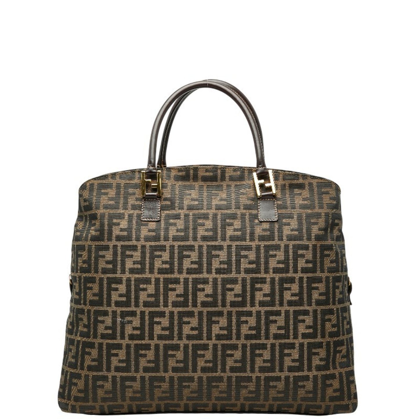 Fendi Zucca Handbag Tote Bag Brown Canvas