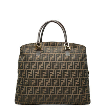 Fendi Zucca Handbag Tote Bag Brown Canvas