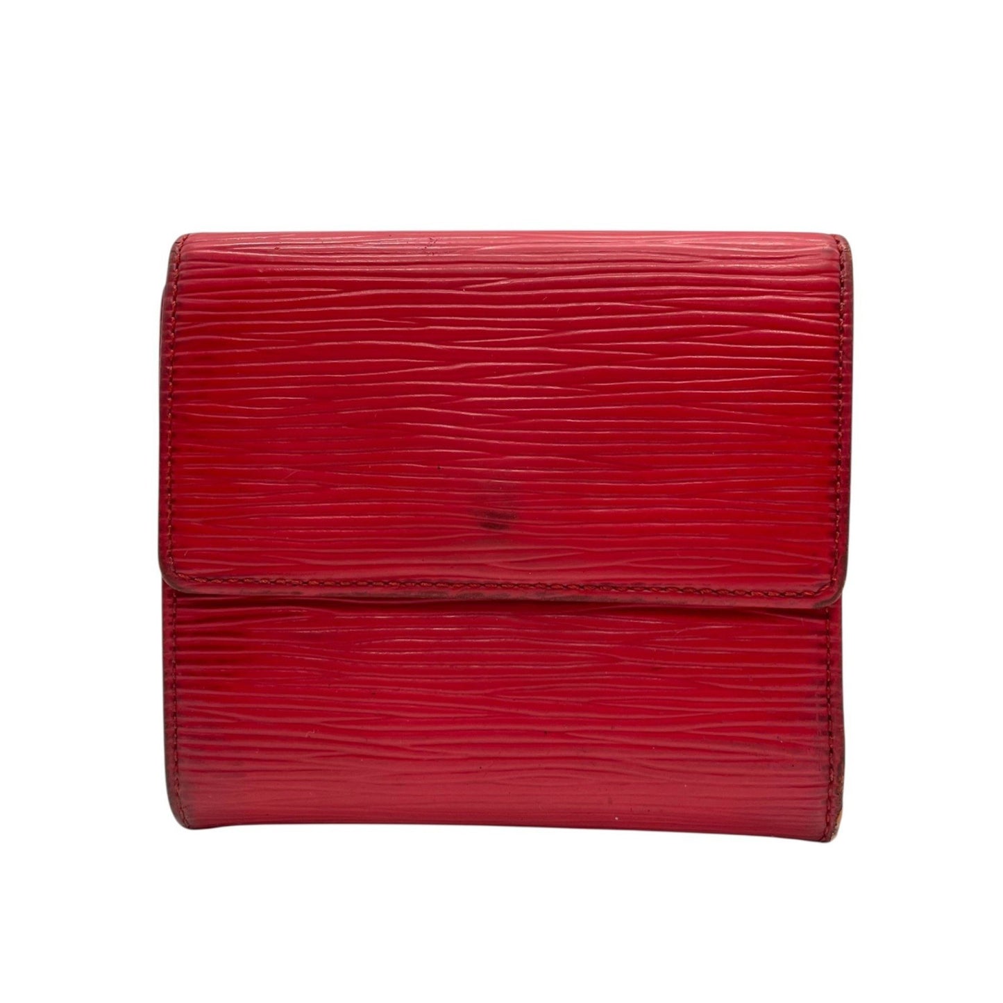Louis Vuitton Louis Vuitton Tri-Fold Wallet Epi Leather Porte Monnaie Bi-E Carte Credit M63487 Red