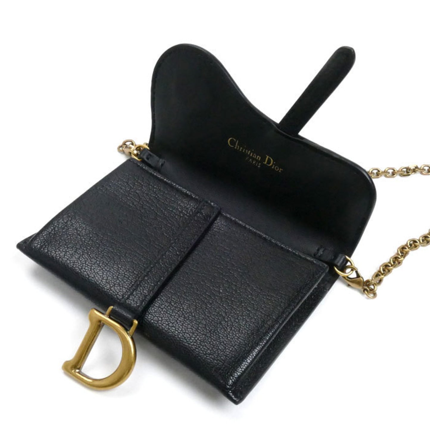 Christian Dior Saddle Nano Pouch Shoulder Bag Black