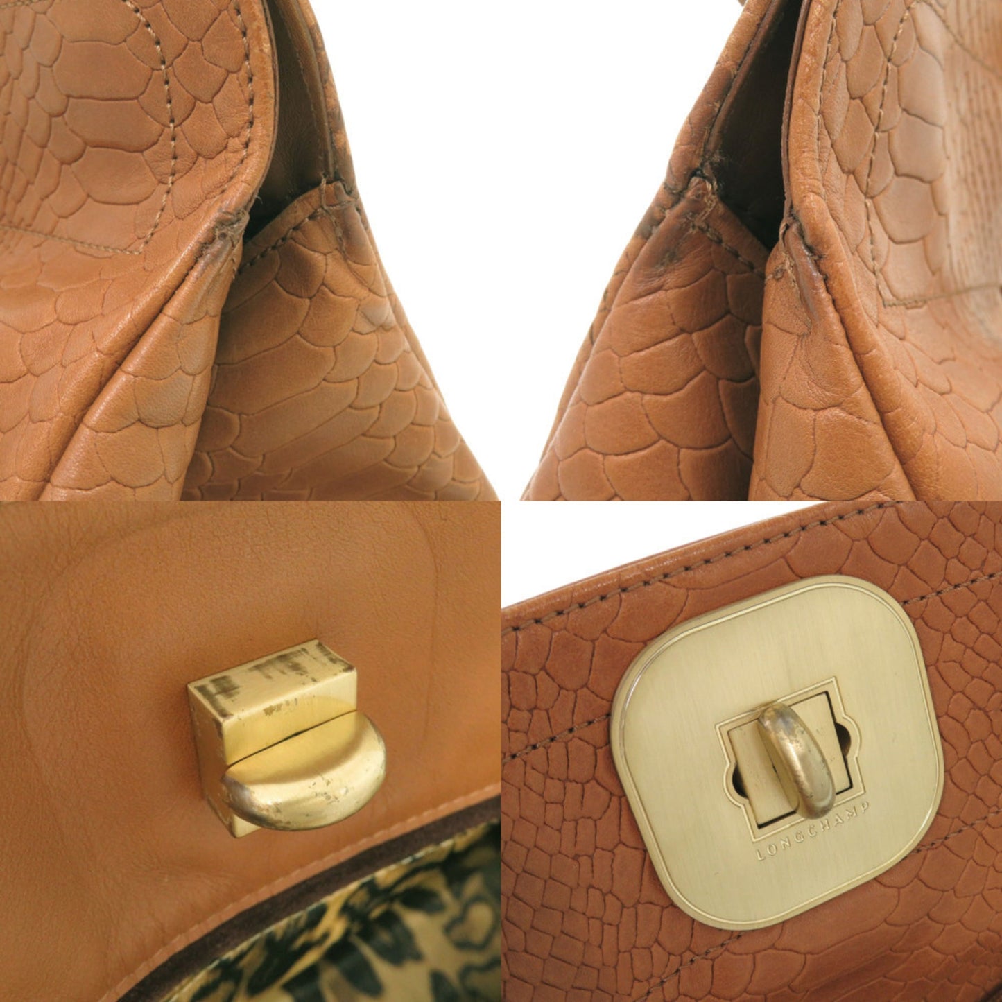 Longchamp Gaby Leather Brown Tote Bag 1526