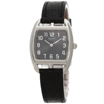 Hermes Herms Ct1.210 Cape Cod Tonneau Watch In Stainless Steel