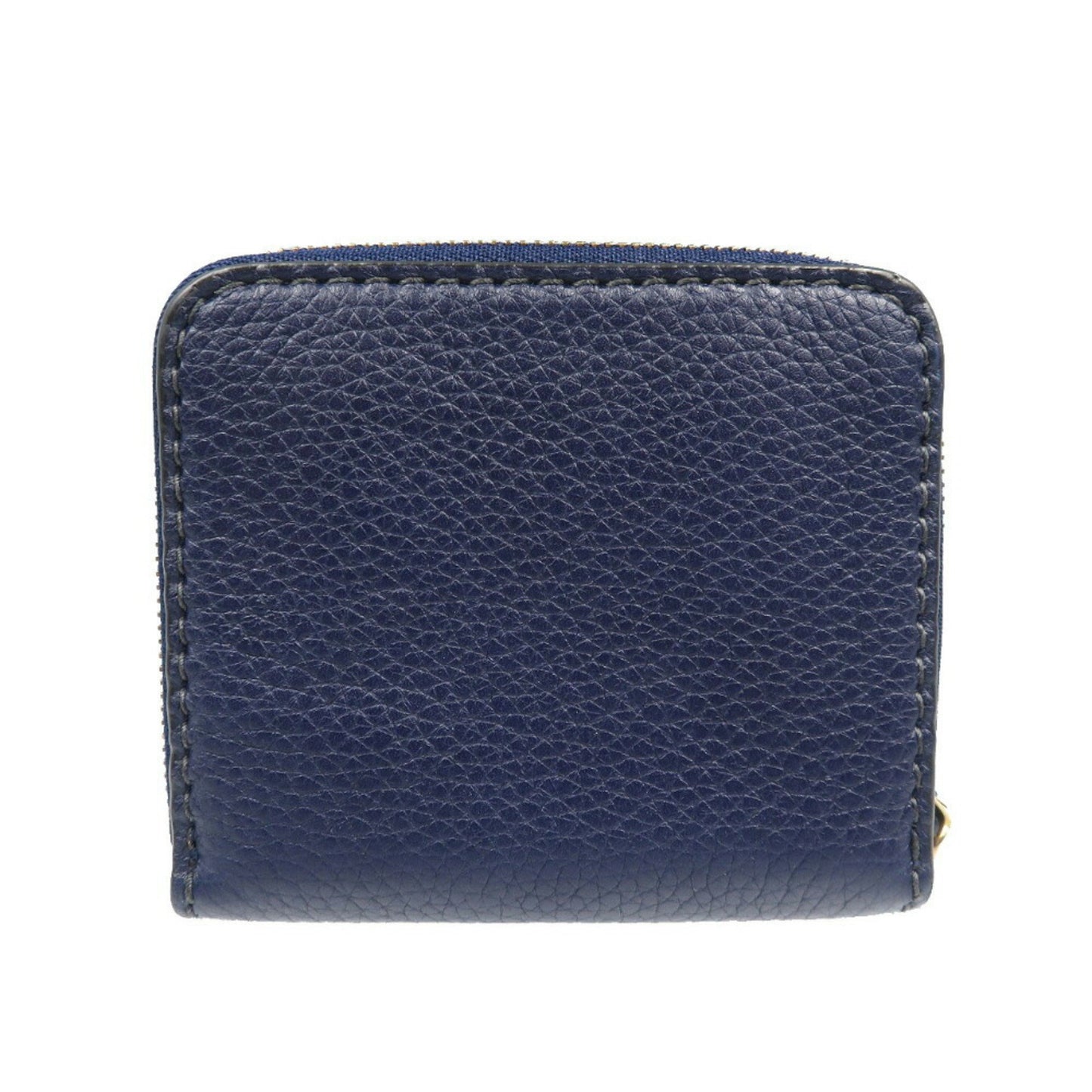 Christian Dior Bee Leather Navy Bi-Fold Wallet 1128