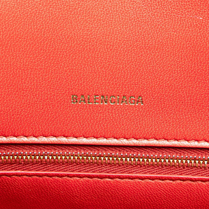 Balenciaga Hourglass Handbag/Shoulder Bag 2Way 593546 Red Leather