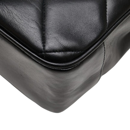 Chanel Matelasse Coco Mark Chain Shoulder Bag Tote Black Lambskin