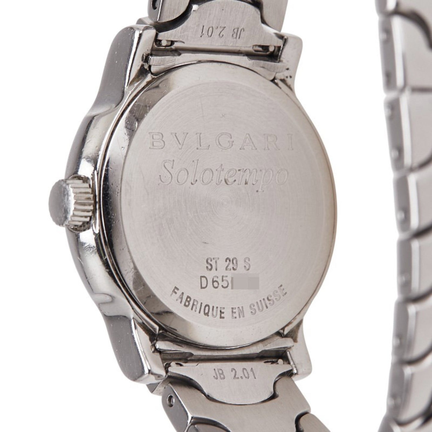 Bvlgari Solotempo Date Watch St29S Quartz White Dial Stainless Steel