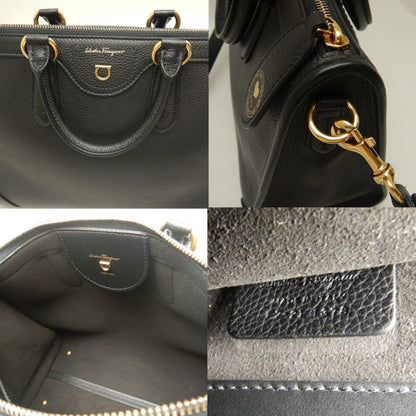Salvatore Ferragamo 21-1378 Tote Bag Gancini Calf Black 252840