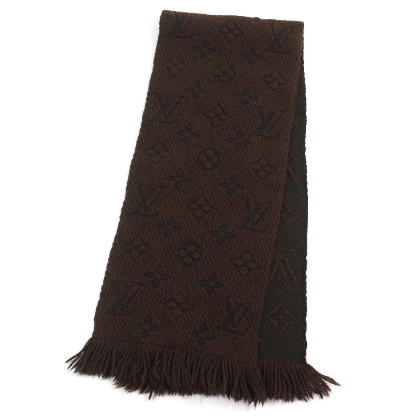 Louis Vuitton 413287 Echarpe Logomania Silk Blend Monogram Fringed Scarf