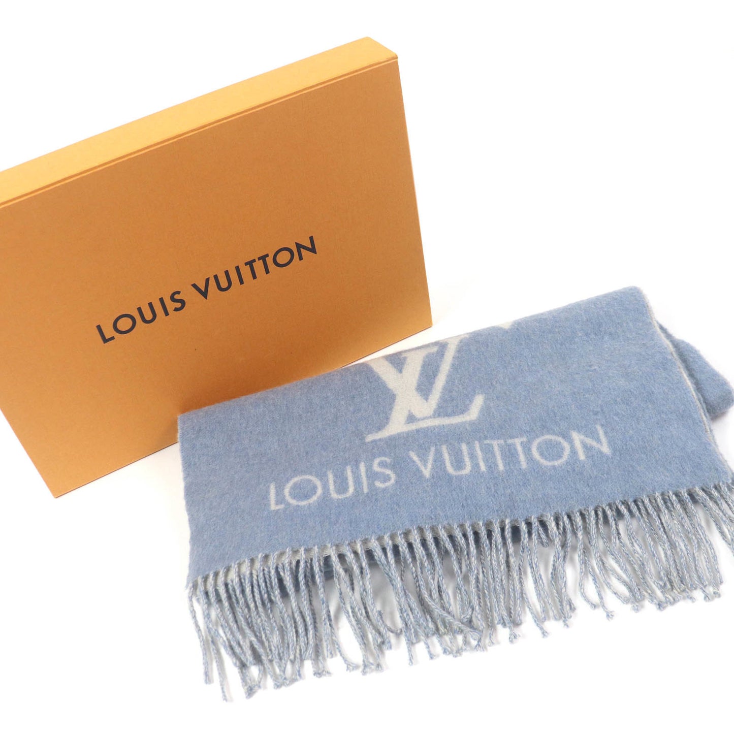 Louis Vuitton M75704 Echarpe Reykjavik Monogram 100% Cashmere Fringe Scarf