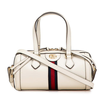 Gucci Gg Ophidia Handbag/Shoulder Bag 2Way 602577 White Leather