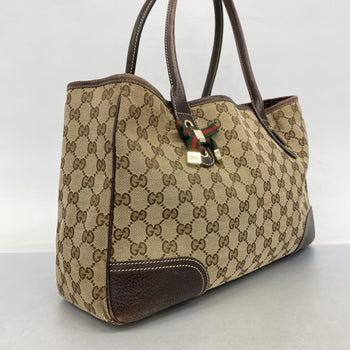Gucci Gg Canvas Princess Tote Bag 163805 Brown Champagne