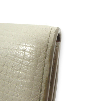 Bottega Veneta Palmellato Leather Tri-Fold Wallet Compact Ivory X Gold Hardware