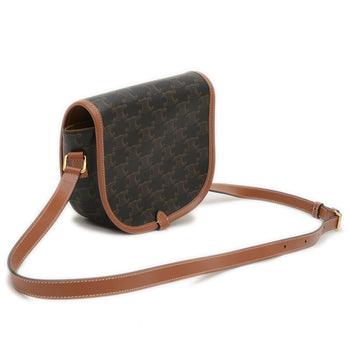 Celine Triomphe Medium Folco Shoulder Bag Canvas Tan 191502Bzj.04Lu Bp