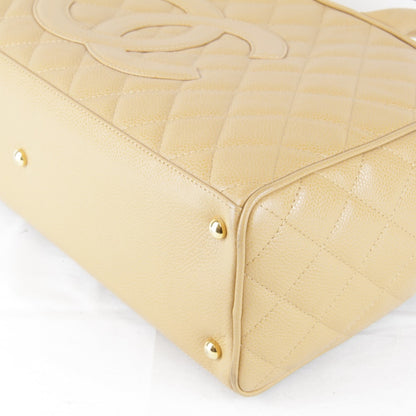 Chanel Caviar Skin Coco Mark Boston Bag Leather