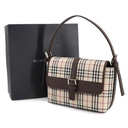 Burberry Nova Check Shoulder Bag In Canvas And Leather With Beige