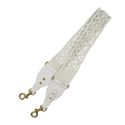 Christian Dior Leather Gold Hardware White Shoulder Strap 0489