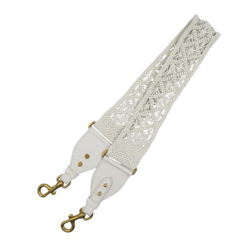 Christian Dior Leather Gold Hardware White Shoulder Strap 0489