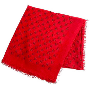 Gucci Scarf Ec-22489 Red Ghost 453225 Silk Cotton Gucci Skull Gg