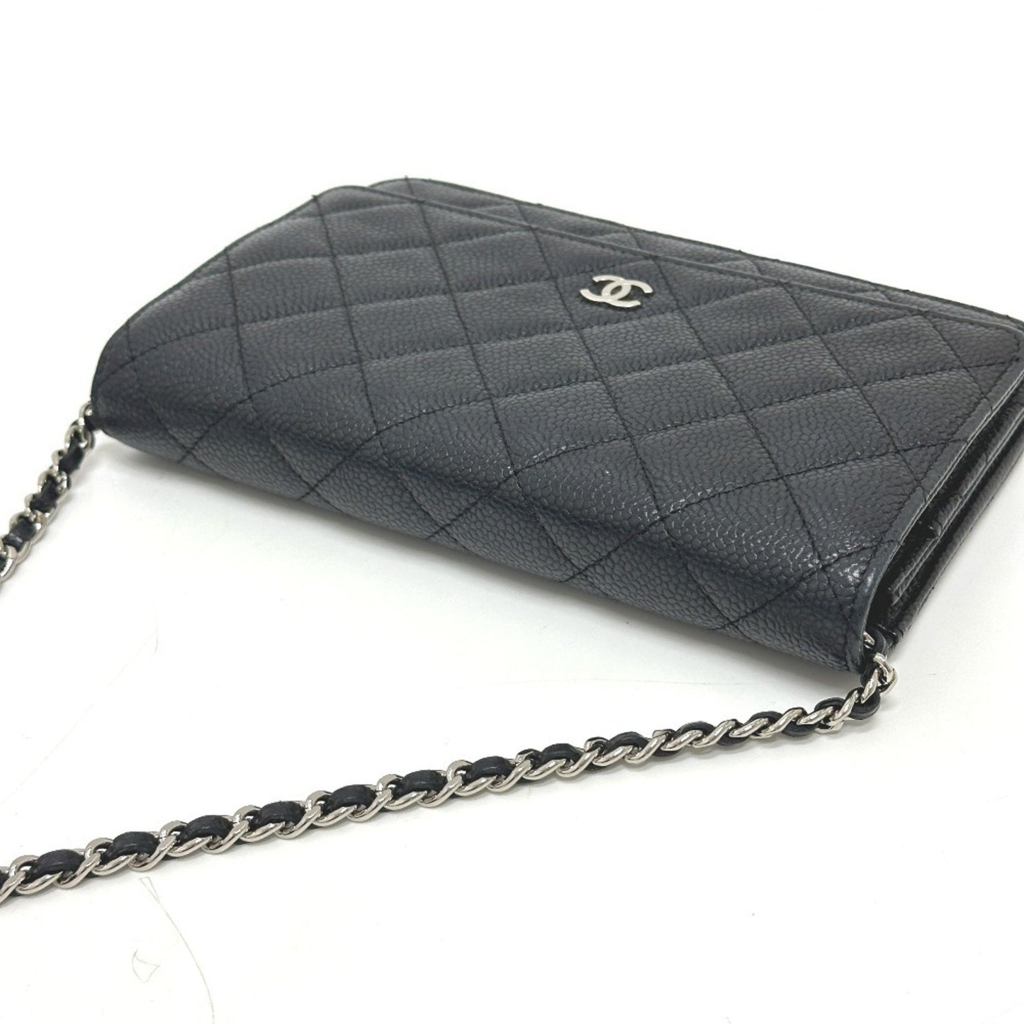 Chanel Ap0250 Matelasse Chain Wallet Shoulder Bag In Caviar Leather