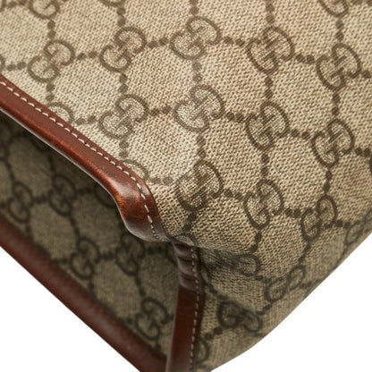 Gucci Gg Supreme Tote Bag 211135 Beige Brown Leather